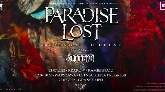 Paradise Lost, Sunnata - koncerty, Polska 2022