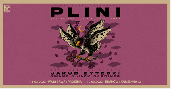 PLINI, Jakub Żytecki i Owane & Jack Gardiner - koncerty, Polska 2023