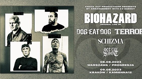 Biohazard, Dog Eat Dog, Terror, Schizma, Get The Shot - koncerty Polska, sierpień 2023