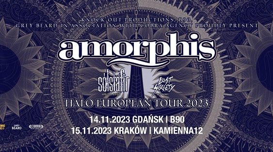 Amorphis, Sólstafir, Lost Society - koncerty Polska, listopad 2023