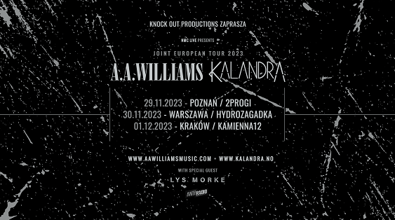 A.A. Williams, Kalandra, Lys Mokra -koncerty Polska, Listopad 2023