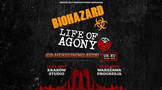 Biohazard, Life Of Agony - koncerty Polska, marzec 2025