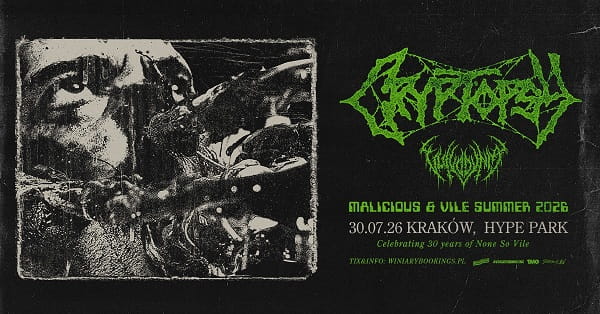 Cryptopsy, Vulvodynia - koncert Kraków, lipiec 2026
