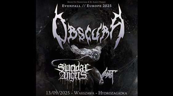 Obscura, Suicidal Angels, Sadist - koncert Warszawa, wrzesień 2025