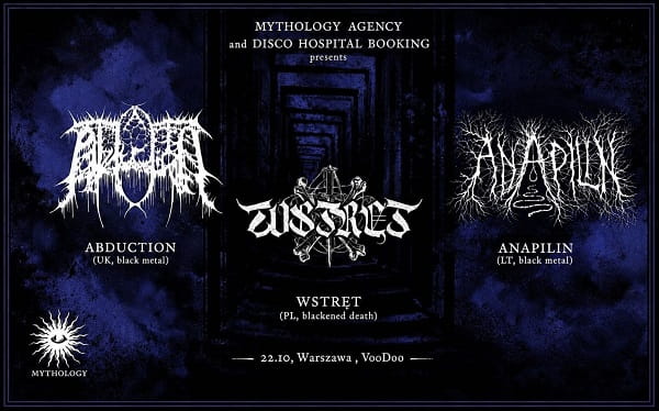 Abduction, Anapilin, Wstręt - koncert Warszawa, październik 2026